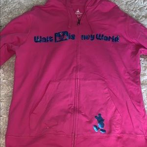 Hot Pink and sequin Disney World sweatshirt